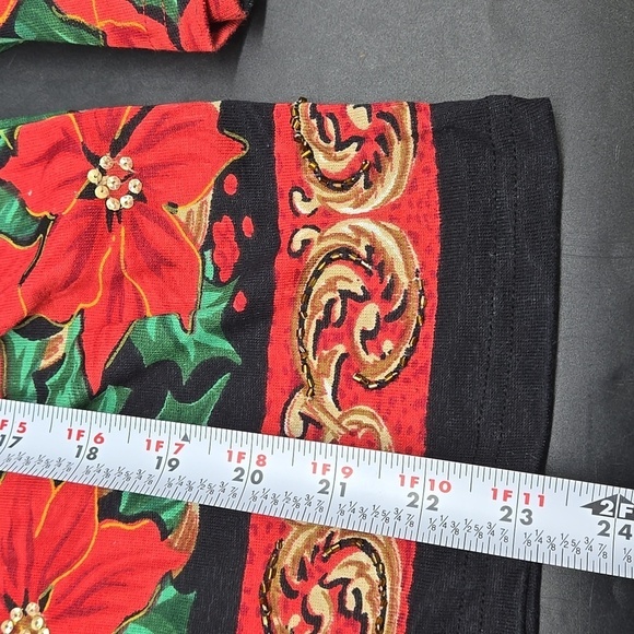 NEW Jane Ashley Top Holiday Poinsetta Medium - Picture 6 of 8
